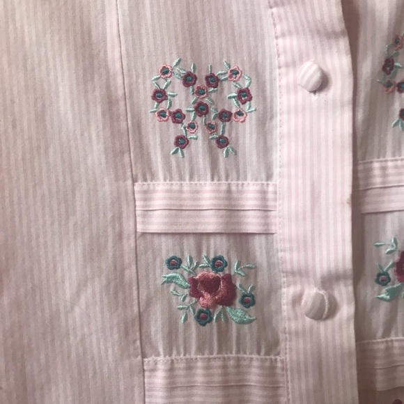 Pink and white stripped button up - Picture 2 of 3